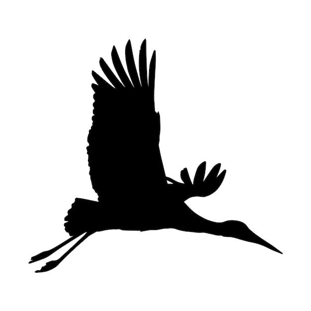 cigüeña silueta conjunto colección aislado negro sobre fondo blanco ilustración vectorial