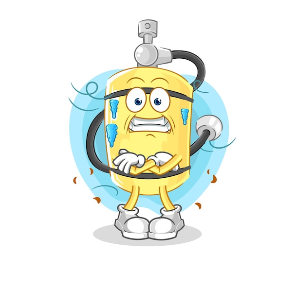 Cilindro de buzo ilustración fría vector de caracteres