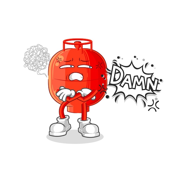 Cilindro de gas muy cabreado vector de caracteres de ilustración