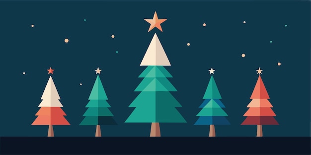 Cinco árboles de Navidad únicos en el arte vectorial