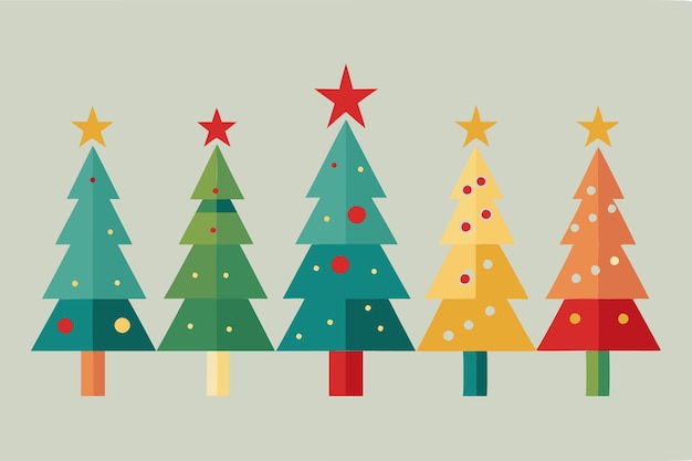 Cinco árboles de Navidad únicos en el arte vectorial
