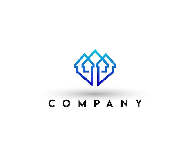 cinco casas logo casa vector