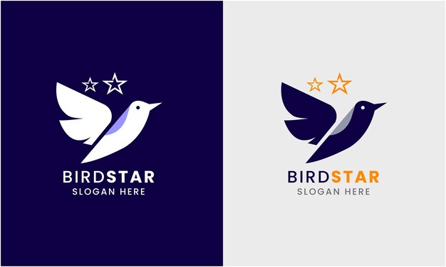 Cinco estrellas 5 estrellas flor cinco estrellas pájaro vuela cielo empresa moderno concepto de logotipo único idea de muestra