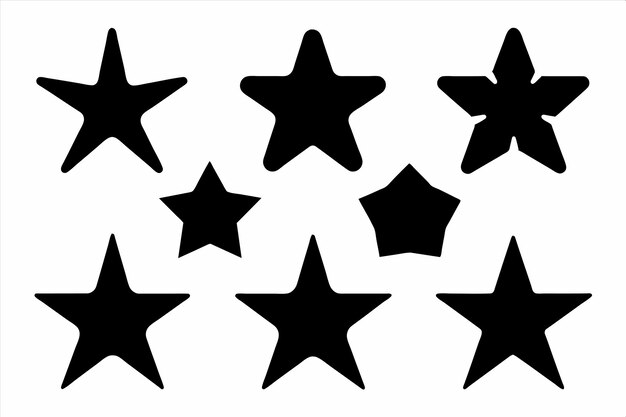 cinco estrellas están alineadas en una fila una negra y una es la única en la fila