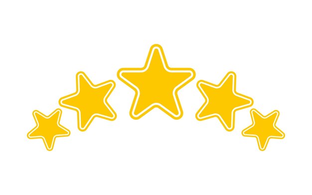 Cinco estrellas de oro icono aislado fondo de ilustración vectorial
