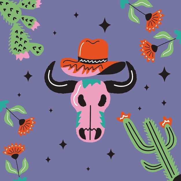 Cinco iconos de garabatos del salvaje oeste