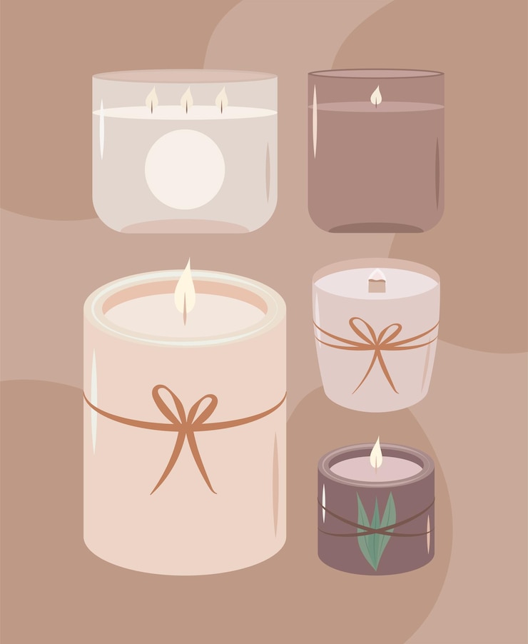 Vector cinco lindas velas