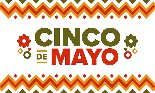 Cinco de Mayo en México Fiesta en mayo Festival de Carnaval Latinoamericano patrón español Vector