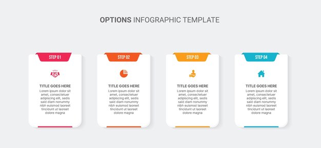 Cinco pasos Opciones Proceso Flujo de trabajo Diseño de plantillas de infografía de negocios