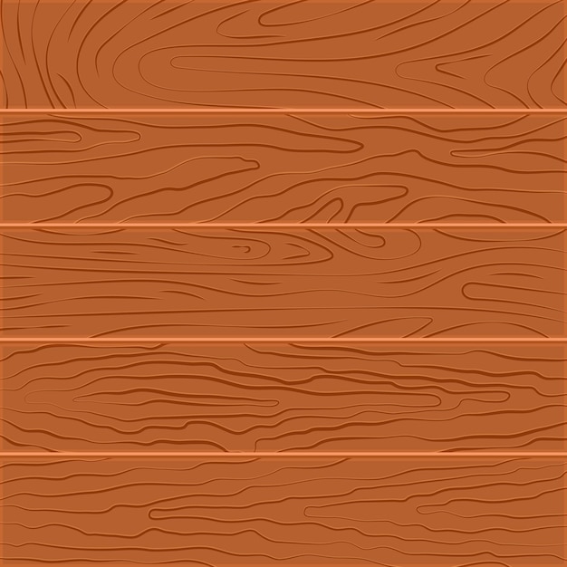 Cinco tablas de madera en diseño plano.