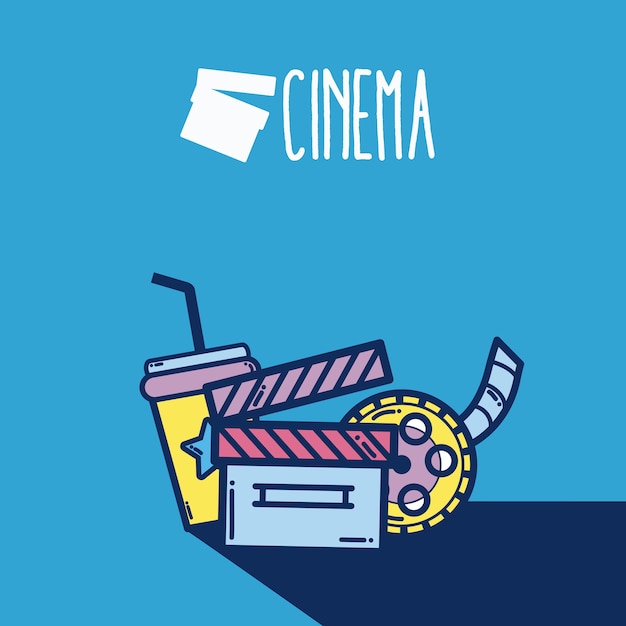 Cine dibujos animados elementos cine concepto de dibujos animados lindo