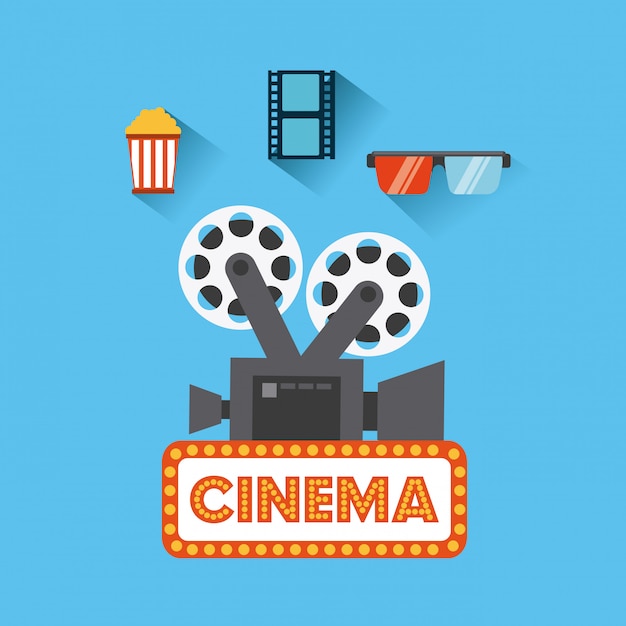 cine entretenimiento conjunto de iconos planos