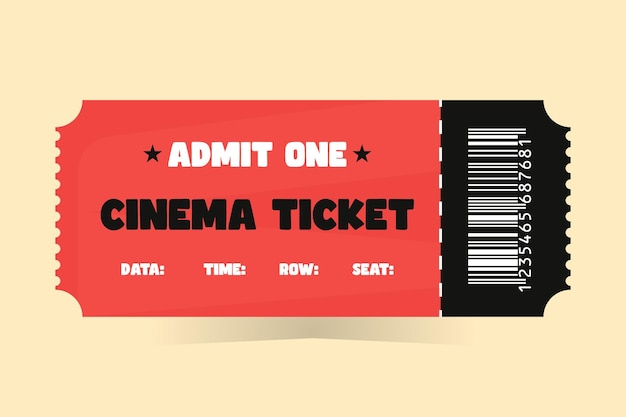 El cine rojo admite un boleto con código de barras