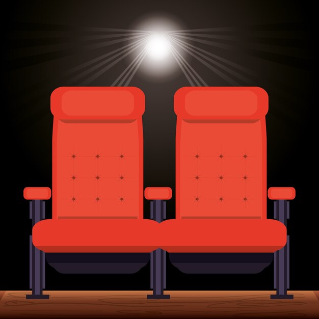 Cine con silla cómoda para ver la película