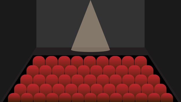 Vector cine vintage teatro con reflector ilustración vectorial