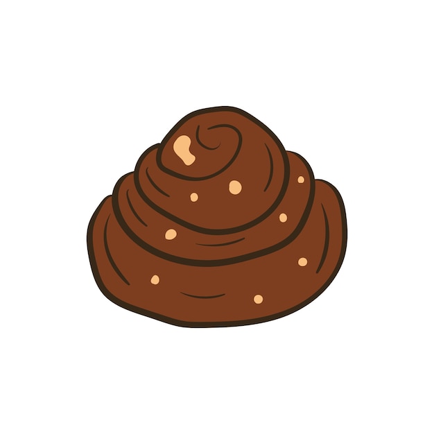 Cinnabon Ilustración vectorial con garabatos sobre el tema del otoño acogedor Elemento lindo para tarjetas de felicitación, carteles, pegatinas y diseño de temporada