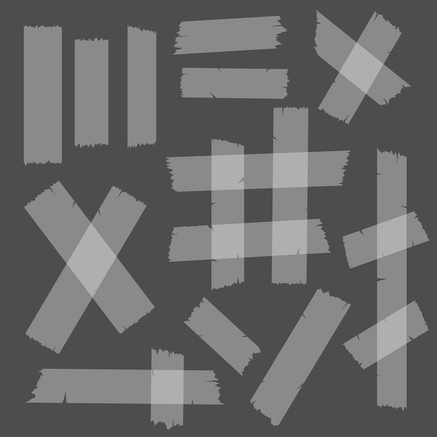cinta adhesiva varias piezas conjunto vectorial realista