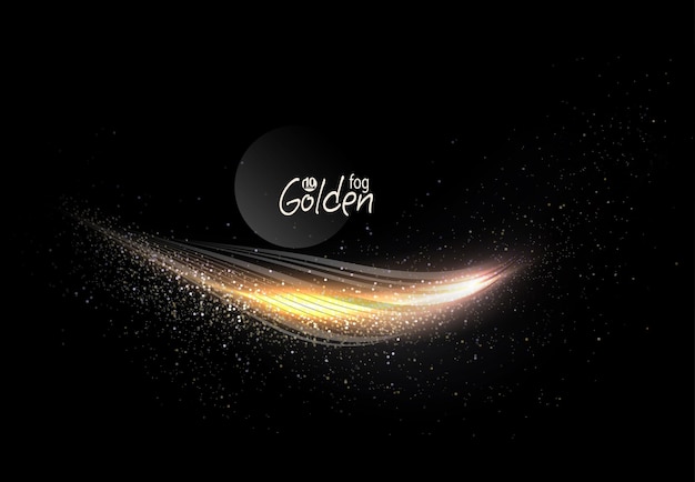cinta aislada con flash dorado y pequeño adorno sobre fondo negro