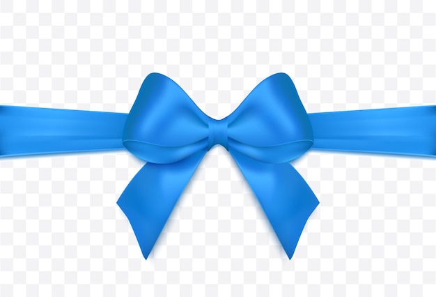 Cinta azul y decoración aislada de lazo para tarjetas de regalo para cajas de regalo