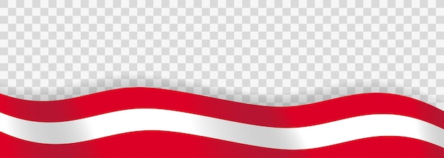 Cinta de la bandera de Austria sobre fondo transparente Ilustración de vector aislado