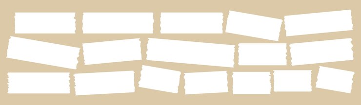 Vector cinta en blanco o papel rasgado pieza de tira de borde rasgado página rasgada en blanco vectorial scotch o cinta adhesiva para álbum de recortes collage conjunto de cartón irregular caligrafía borde áspero colección de notas hechas jirones
