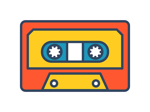 Cinta de casete retro vectorial Groovy Vintage mixtape Casete colorido