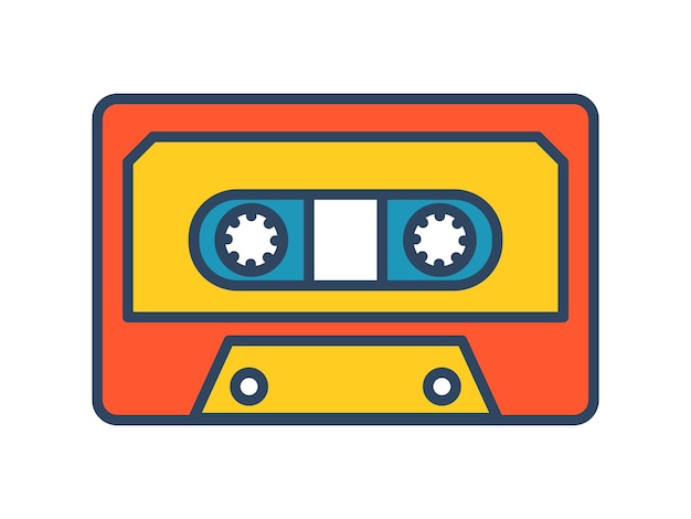 Cinta de casete retro vectorial groovy vintage mixtape casete colorido