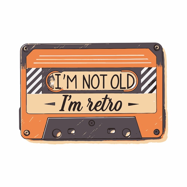 Una cinta de cassette alegre con un vibrante diseño nostálgico