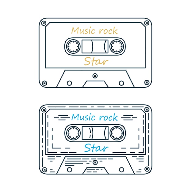 Cinta de cassette de audio. Música retro.