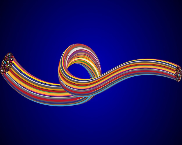 una cinta de color arco iris sobre un fondo azul electricidad abstracta fondo abstracto brillante