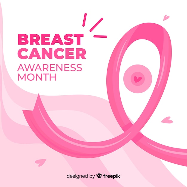 Cinta de conciencia de cáncer de mama con corazones
