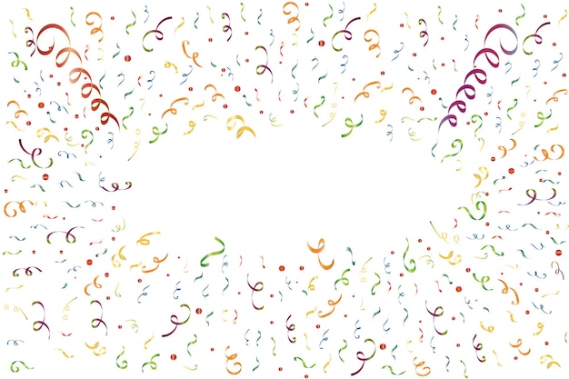 cinta y confeti de celebración colorida