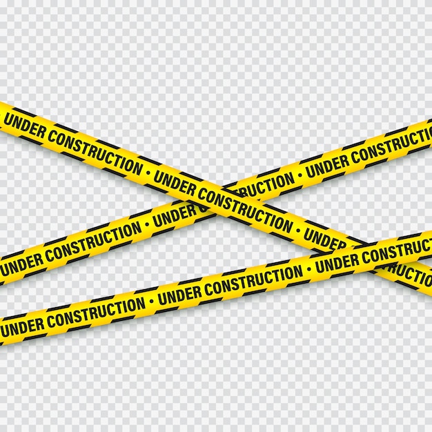 Cinta de construcción de barricada amarilla y negra Línea de advertencia policial Peligro de colores brillantes o ilustración vectorial de rayas de peligro