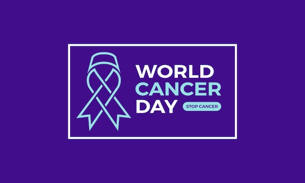 Cinta del día mundial del cáncer degradado con fondo morado