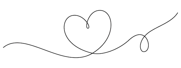 Cinta de dibujo de línea de corazón en boceto de garabato vectorial Boda Día de San Valentín amor corazón línea de garabato fondo