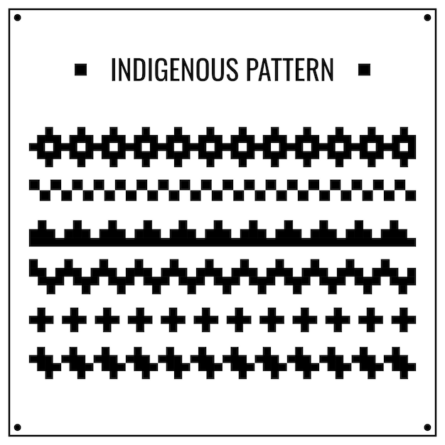 Cinta étnica indígena en blanco y negro sin costuras de América Cinta decorativa tribal Motivo azteca
