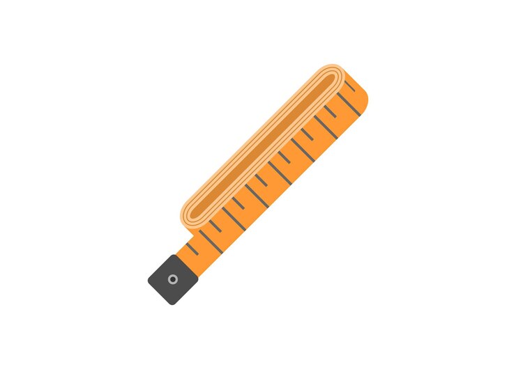 Vector cinta de medición a medida ilustración plana sencilla