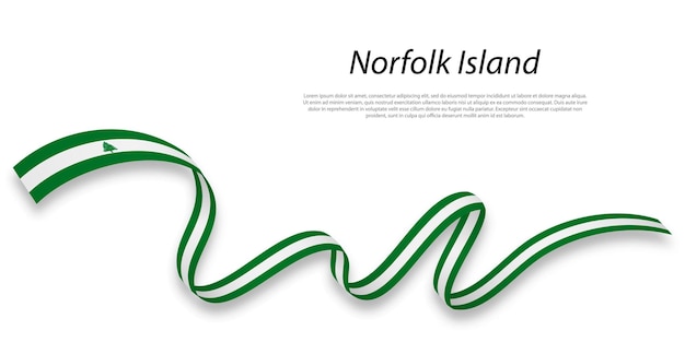 Cinta o raya que agita con la bandera de la isla de norfolk