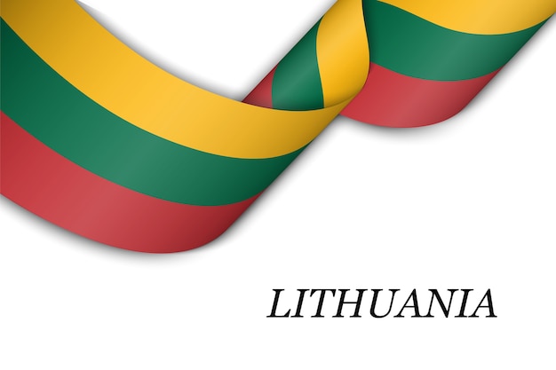 Cinta ondeando con la bandera de Lituania.