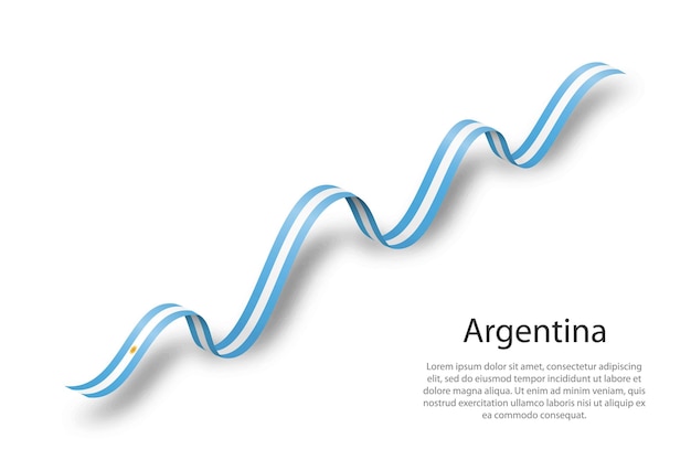 Cinta ondeante o pancarta con bandera argentina