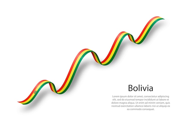 Cinta ondeante o pancarta con bandera de bolivia