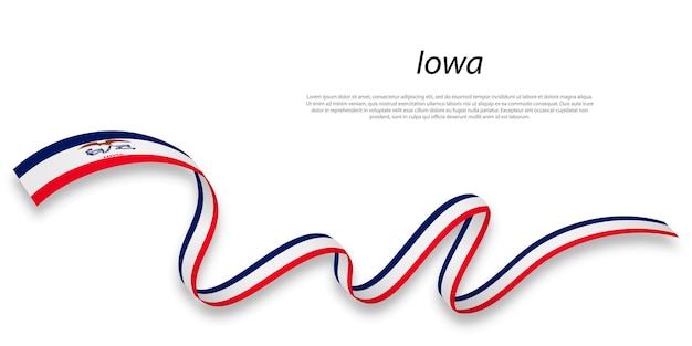 Cinta ondeante o raya con la bandera de Iowa