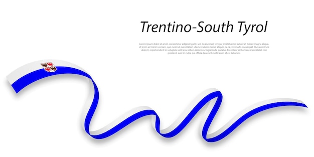 Cinta ondeante o raya con bandera de TrentinoAlto Tirol
