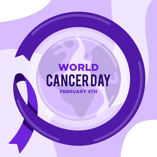 Cinta plana del día mundial del cáncer