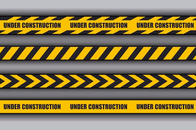 Cinta de precaución en construcción.