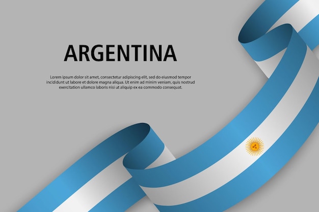 Cinta que agita con la ilustración de vector de bandera