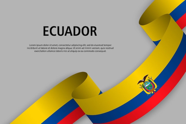 Cinta que agita con la ilustración de vector de bandera