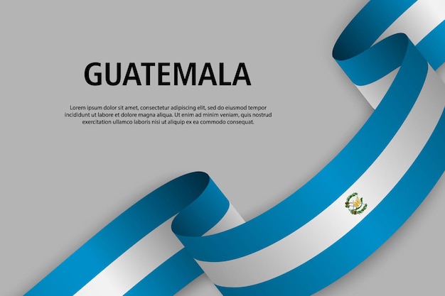 Cinta que agita con la ilustración de vector de bandera