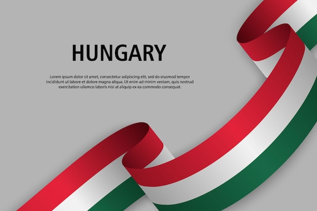 Cinta que agita con la ilustración de vector de bandera