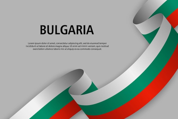 Cinta que agita con la ilustración de vector de bandera